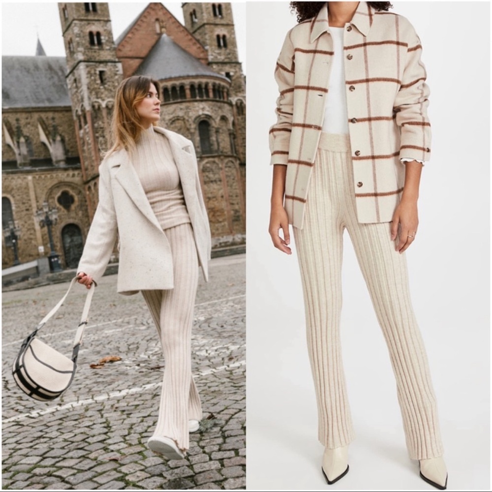 Anine Bing Val Pant in Cream